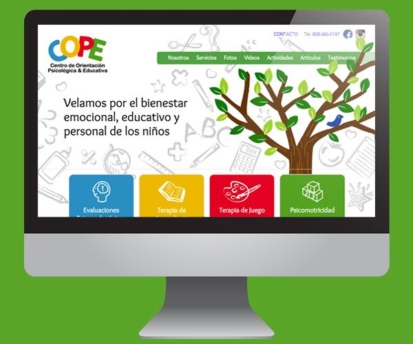 Diseño de página web paa centro educativo COPE en Wordpress
